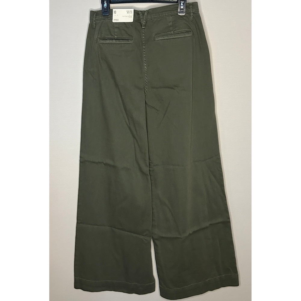 A.N.A A New Approach High Rise Wide Leg Pants Oregano Green 10 NWT Boho Minimal - Picture 8 of 10